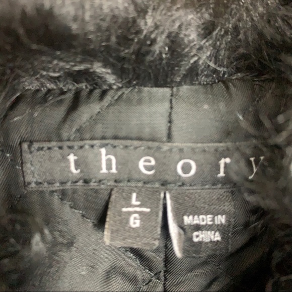 THEORY Dyed Shearling Collar coat, L - Picture 4 of 14